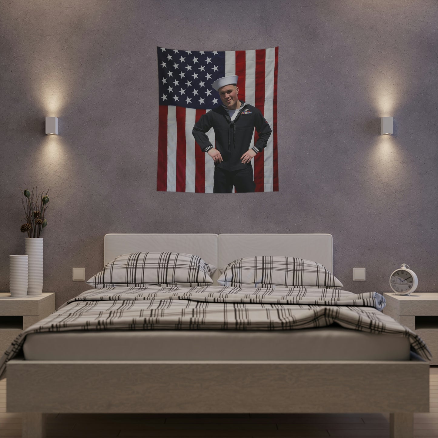 Zach Bryan, Zach Bryan Flag Tapestry, Zach Bryan Gift Idea, Zach Bryan Merch, Zach Bryan Dress Blues uniform , Military Wall Art, wall decor