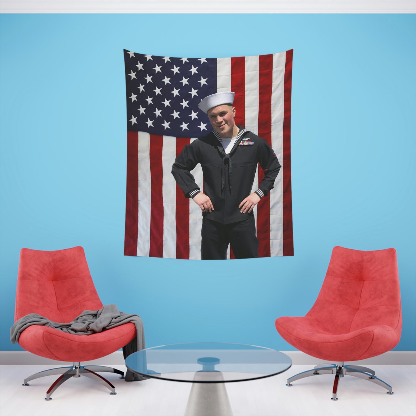 Zach Bryan, Zach Bryan Flag Tapestry, Zach Bryan Gift Idea, Zach Bryan Merch, Zach Bryan Dress Blues uniform , Military Wall Art, wall decor