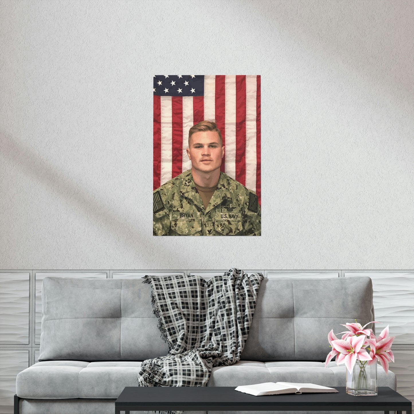 Zach Bryan Poster, Zach Bryan Print, Zach Bryan Merch, Mens Gift Idea, Military Uniform, Zach Bryan Flag Wall Art, American Heartbreak Decor