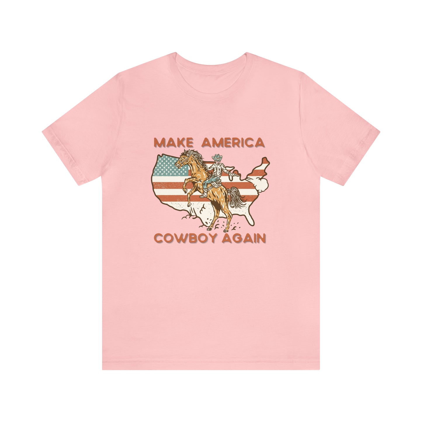 Western Make America Cowboy Again, Vintage Western Graphic Tee, American Flag Gift Idea, Western Graphic T-Shirt