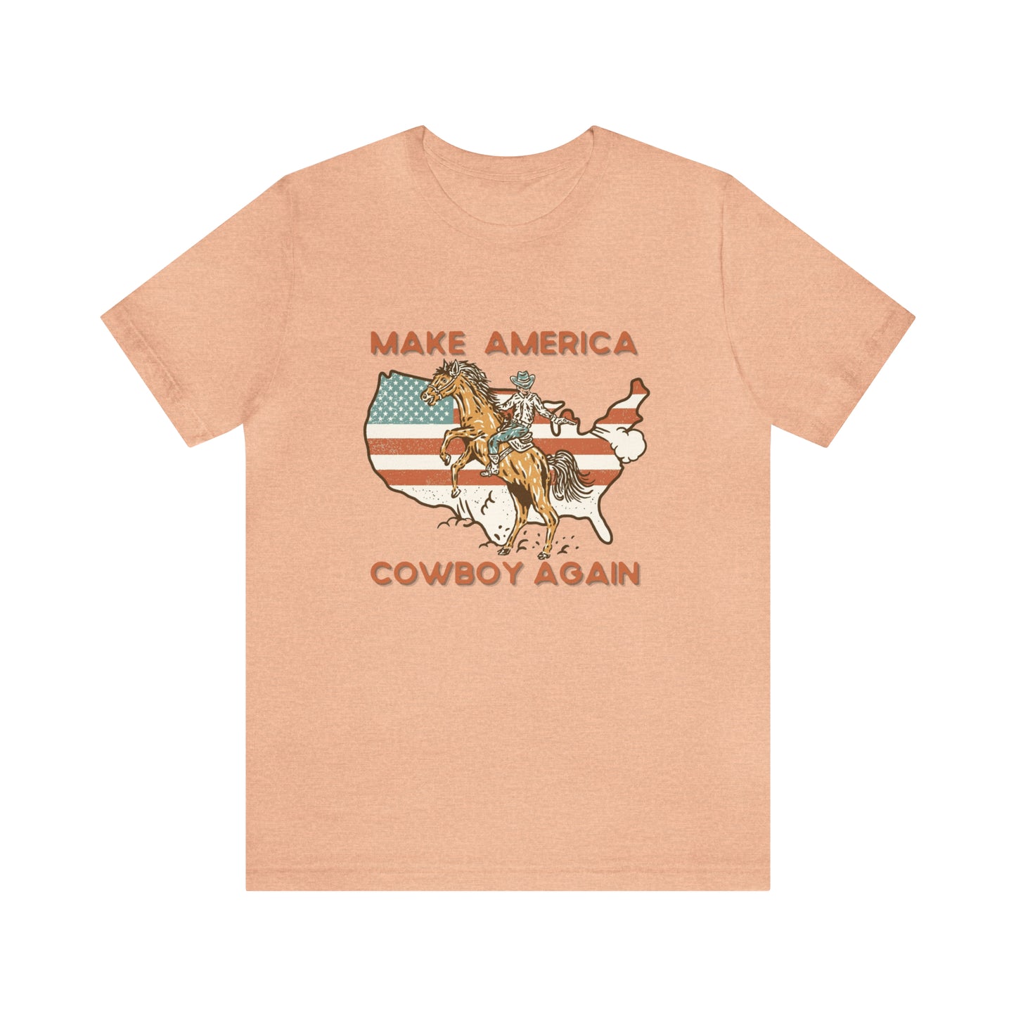 Western Make America Cowboy Again, Vintage Western Graphic Tee, American Flag Gift Idea, Western Graphic T-Shirt