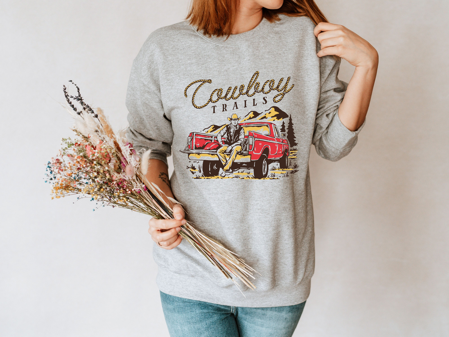 Vintage Graphic Cowboy Sweatshirt | Western Retro Shirt