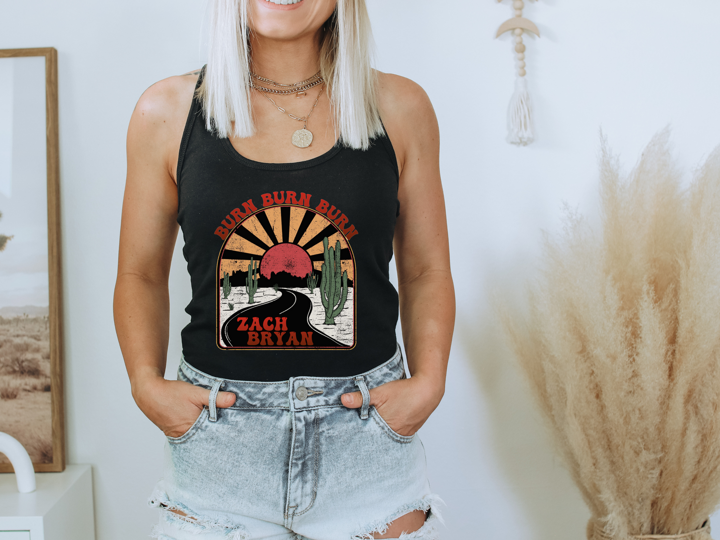 Zach Bryan Tank, Burn Burn Burn Racerback Tank, Punchy Tshirt, Zach Bryan Merch, Western Cowgirl Tank, Womens Zach Bryan Burn Burn Burn Tee