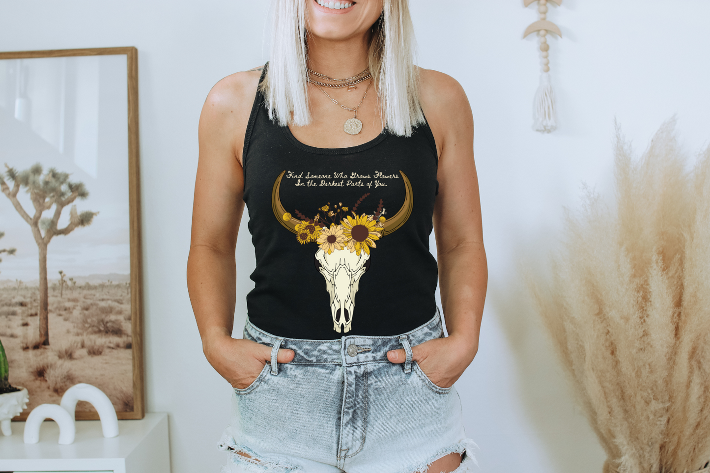 Zach Bryan Tank, Sun to Me Tshirt , Find Someone who grows flowers in the Darkest parts of You, Zach Bryan Gift Idea, bull skull merch